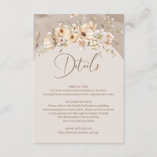 D'accompagnement Boho été Rustic neutre carte de détails fleur sauv (Devant)