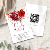 D'accompagnement Boho Fall Florals QR Code Mariage RSVP Carte