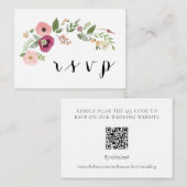 D'accompagnement Boho Floral Wedding RSVP QR Code Carte de réponse (Devant / Derrière)