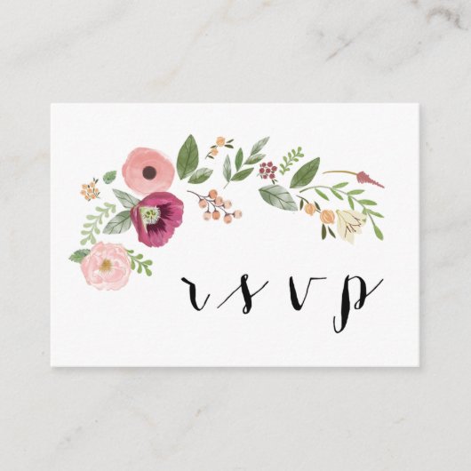 D'accompagnement Boho Floral Wedding RSVP QR Code Carte de réponse (Devant)