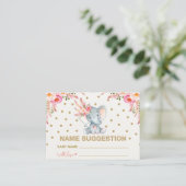 D'accompagnement Boho Pink Gold Floral Nom du bébé Carte de suggest (Debout devant)