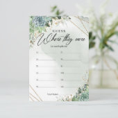 D'accompagnement Boho succulents or vert Où ils étaient carte (Debout devant)