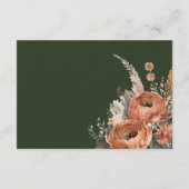 D'accompagnement Boho Terracotta Floral Mariage Détails Carte (Dos)