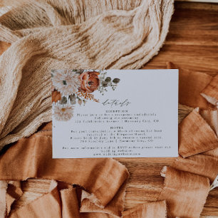 D'accompagnement Boho Terracotta Floral Mariage Détails Carte