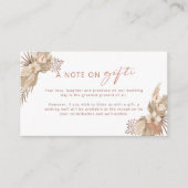 D'accompagnement Boho Terracotta Pampas Grass note sur carte cadeau (Devant)