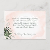 D'accompagnement Boho Tropical Blush Watercolor Carte de remercieme (Dos)