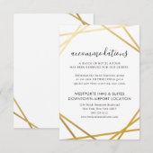 D'accompagnement Bordure géométrique dorée Carte d'information d'hô (Devant / Derrière)