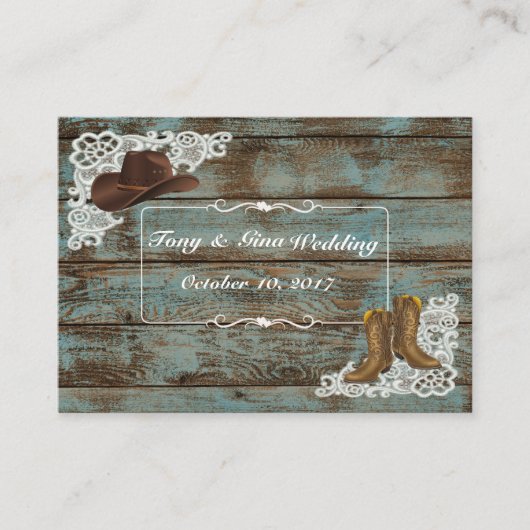 D'accompagnement Bottes rustiques et carte RSVP de mariage de dente (Devant)