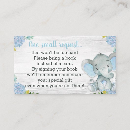 D'accompagnement Boy Elephant Baby shower Demande de carte (Devant)