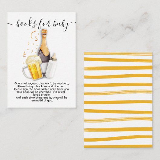 D'accompagnement Bulles et livres de bière pour carte bébé (Devant / Derrière)