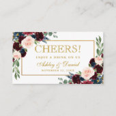 D'accompagnement Burgundy Bleu Mariage Boire Carte Billet Or (Devant)