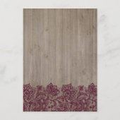 D'accompagnement Burgundy Floral Information Mariage Carte d'hôte (Dos)