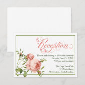 D'accompagnement Cabbage Rose Mariage Réception Détails Carte (Devant / Derrière)