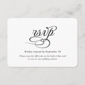 D'accompagnement Calligraphie Code QR Mariage Carte RSVP (Devant)