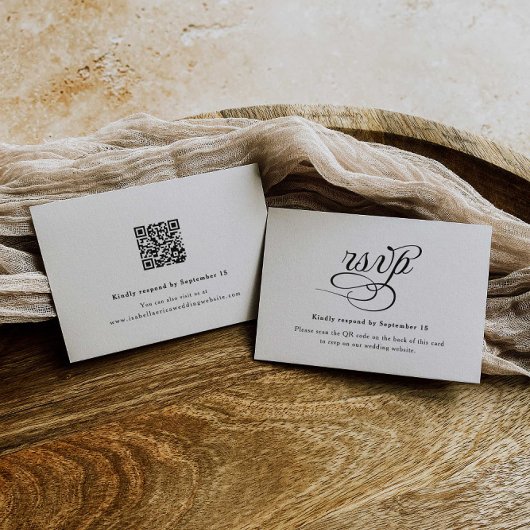 D'accompagnement Calligraphie Code QR Mariage Carte RSVP