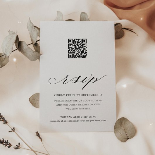 D'accompagnement Calligraphie Code QR Mariage floral Carte RSVP