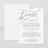 D'accompagnement Calligraphie d'argent romantique Détails Carte de  (Devant / Derrière)