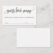 D'accompagnement Calligraphie Moderne Devine Combien De Carte De Je (Devant / Derrière)