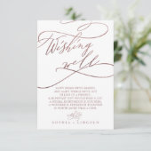 D'accompagnement Calligraphie or Rose romantique Carte de souhaits (Debout devant)