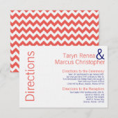 D'accompagnement Carte 3x5 Direction Coral Navy Blue Nom Chevron (Devant / Derrière)