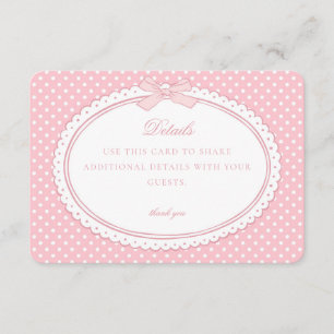 D'accompagnement Carte à détails de nœud coquette en vichy rose