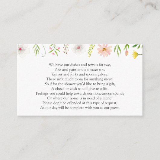 D'accompagnement Carte à joindre à une demande d'argent pour une fê (Devant)