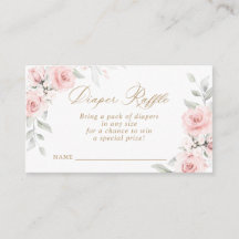 Carte à rabat à Baby shower rose floral