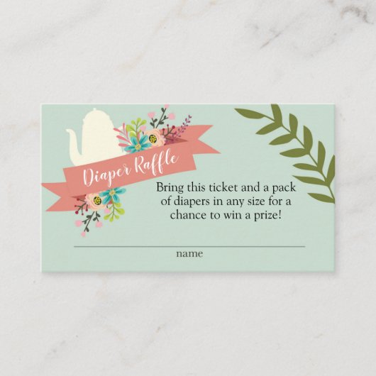 D'accompagnement Carte à rabat Baby shower de couche de thé (Devant)