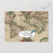 D'accompagnement Carte Antique Vieux Monde - Mariage Itinéraire (Dos)