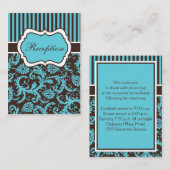 D'accompagnement Carte Aqua, Brown, Boîtier en damas rayé blanc (Devant / Derrière)