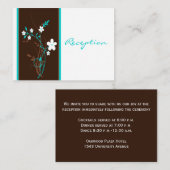 D'accompagnement Carte Aqua Brown White Floral (Devant / Derrière)
