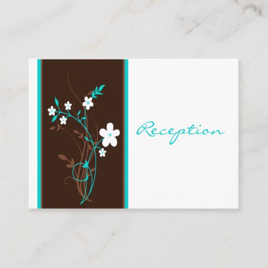 D'accompagnement Carte Aqua Brown White Floral (Devant)