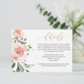 D'accompagnement Carte aux détails floraux dorés rose pêche bohème (Debout devant)