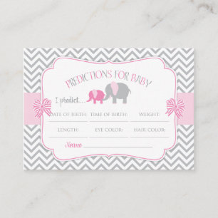 D'accompagnement Carte Baby shower de prédictions des éléphants ros