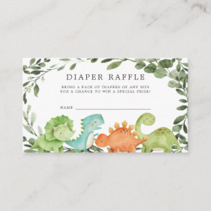 D'accompagnement Carte Baby shower Dinosaures Diaper Raffle