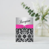 D'accompagnement Carte Bat mitzvah Argent et Noir Damas (Debout devant)