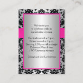 D'accompagnement Carte Bat mitzvah Argent et Noir Damas (Dos)