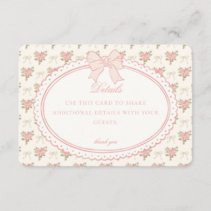 D'accompagnement Carte beige pêche vintage avec détails floraux fan