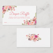 D'accompagnement Carte Billet de Baby shower rose-blanc (Devant / Derrière)