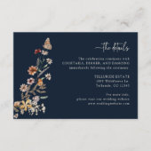 D'accompagnement Carte Boho Fleur sauvage bleu marine (Devant)