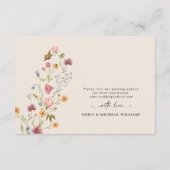 D'accompagnement Carte Boho Fleur sauvage Mariage Réception (Dos)