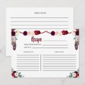 D'accompagnement Carte Boho Floral Recette (Devant / Derrière)