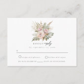 D'accompagnement Carte Boho Pampas Dusty Rose RSVP (Devant)
