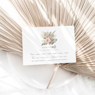 D'accompagnement Carte Boho Pampas Dusty Rose RSVP