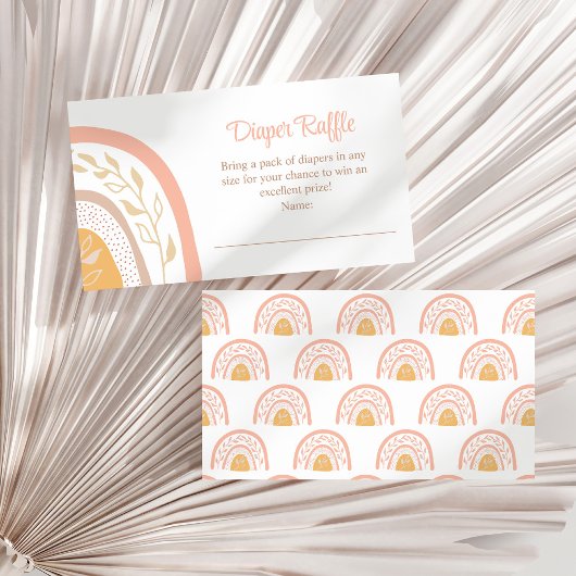 D'accompagnement Carte Boho PInk Rainbow Diaper Raffle Enclôture