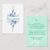 D'accompagnement Carte Boîtier bleu vert Aqua Floral (Devant / Derrière)