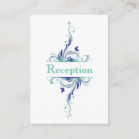 D'accompagnement Carte Boîtier bleu vert Aqua Floral (Devant)