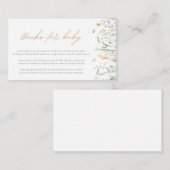 D'accompagnement Carte Boîtier de demande de livre floral aquarelle (Devant / Derrière)