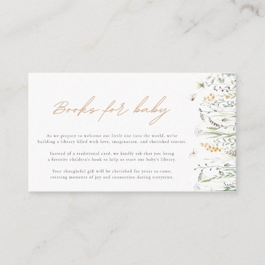 D'accompagnement Carte Boîtier de demande de livre floral aquarelle (Devant)