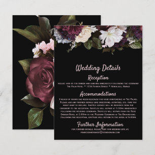 D'accompagnement Carte Boîtier de Mariage de Bourgogne rose